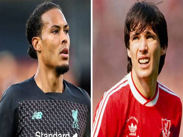 Alan Hansen phải / Van Dijk trái là những cầu cầu thuộc đội hình Liverpool mạnh nhất