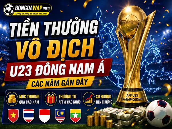 Tiền thưởng vô địch U23 Đông Nam Á các năm gần đây
