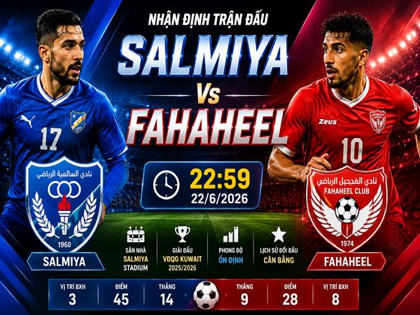 Nhận định, dự đoán Salmiya vs Fahaheel hôm nay 22/6